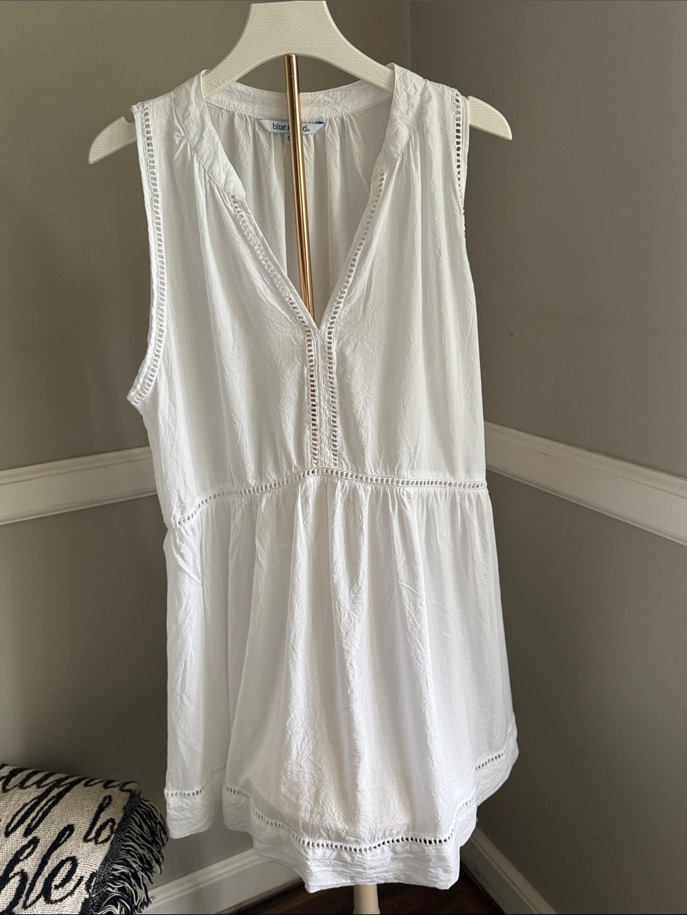 blue island White Sleeveless Swim Coverup Tunic